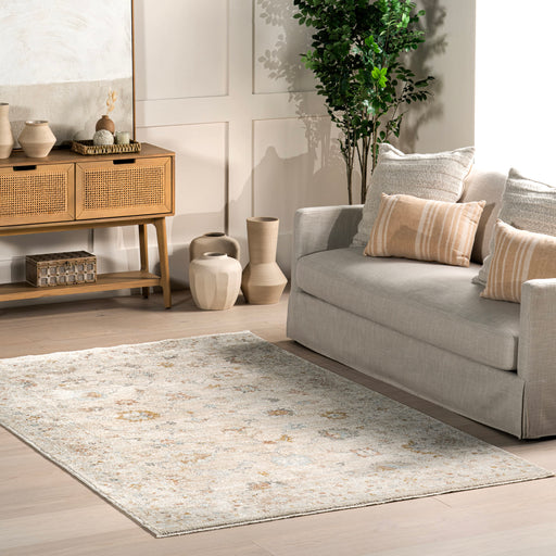 Beige Medallion Area Rug for Elegant Home Decor