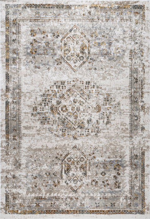 Beige Medallion Area Rug for High Traffic Spaces