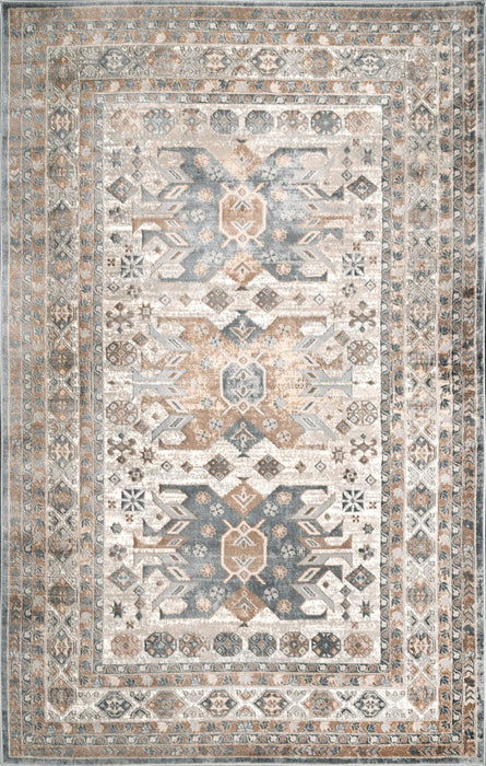 Beige Medallion Area Rug for High Traffic Spaces