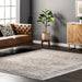 Beige Medallion Area Rug for High Traffic Spaces