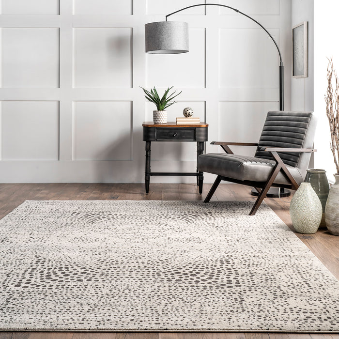 Beige Medallion Pattern Area Rug 50x80 cm