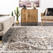 Beige Medallion Pattern Fringed Area Rug 120x180 cm