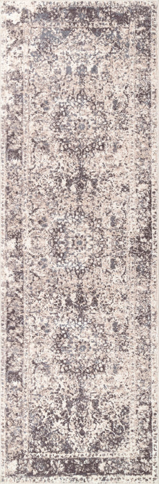 Beige Medallion Pattern Microfiber Area Rug 120x180 cm