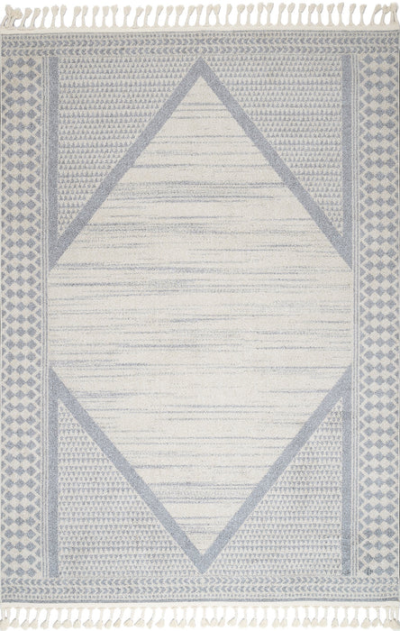 Beige medaillon-vloerkleed met kwastjes 120x180 cm