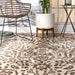 Beige Medallion Tassel Rug for Indoor and Outdoor Use