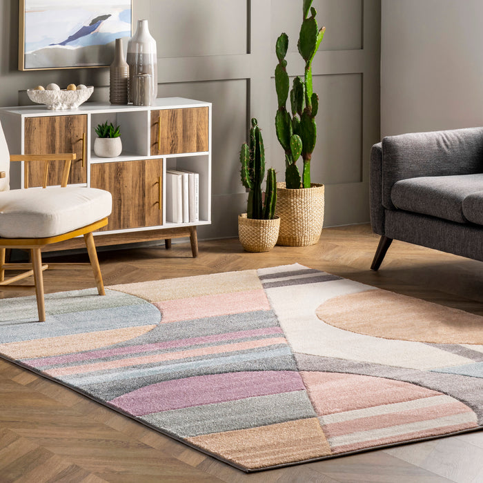 Beige Modern Abstract Area Rug 160x230 cm