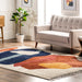 Beige Modern Abstract Area Rug with Tassels and Unique Design