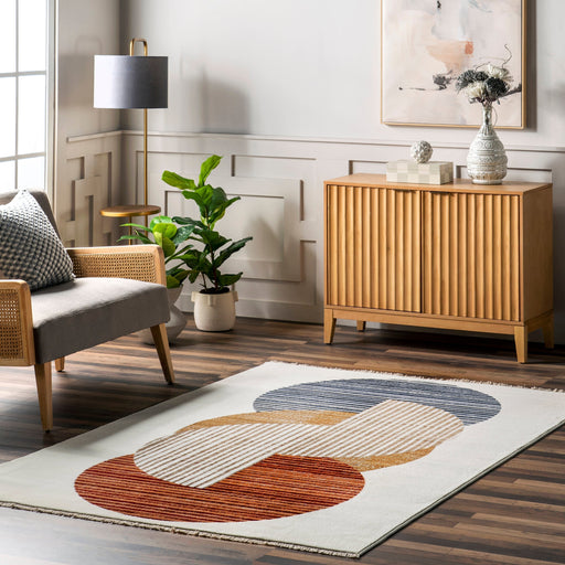 Beige Modern Geometric Area Rug 140x200 cm