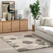 Beige Modern Geometric Wool Tufted Area Rug