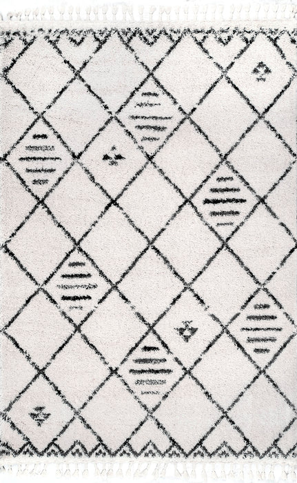 Beige Modern Trellis Area Rug 160x230 cm