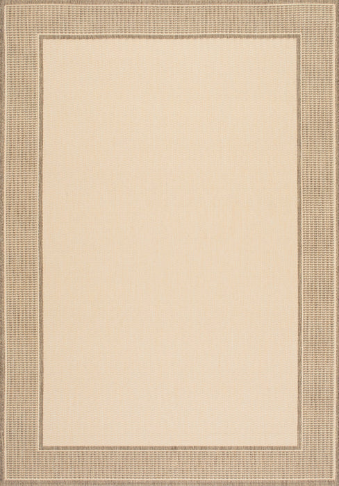 Beige monochroom vloerkleed voor binnen en buiten, 50 x 80 cm