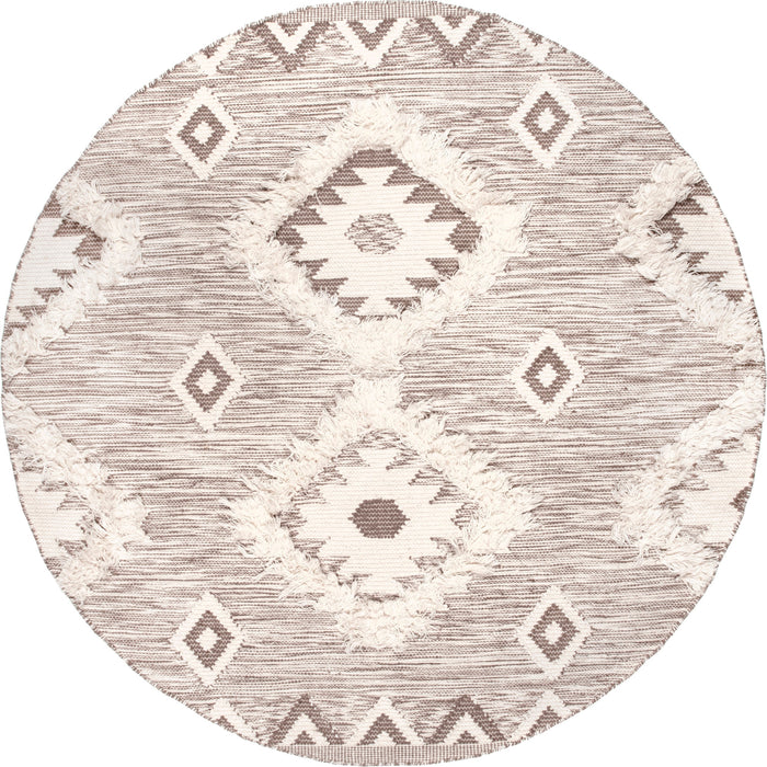 Beige Marokkaanse Lattice Fringe Wool Rug voor Home Decor