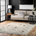 Beige Non-Slip Backing Area Rug With Spotted Diamonds Design