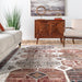 Beige Oriental Fringed Area Rug with Vibrant Pattern