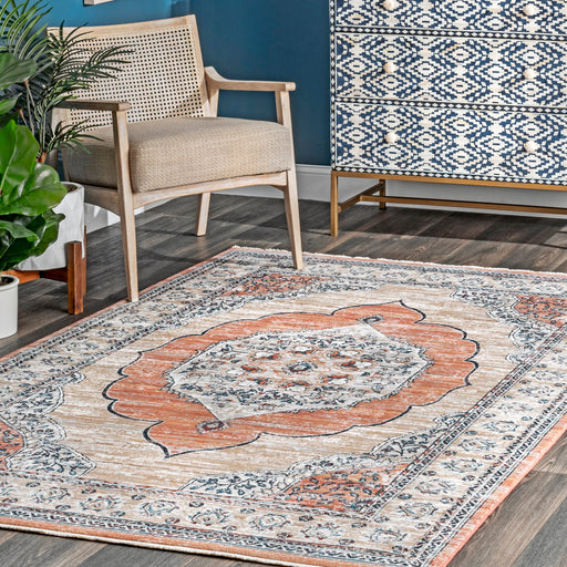 Beige Oriental Medallion Area Rug 150x240 cm