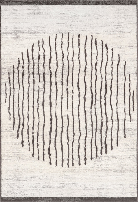 Beige Pinstriped Area Rug for Contemporary Home Décor