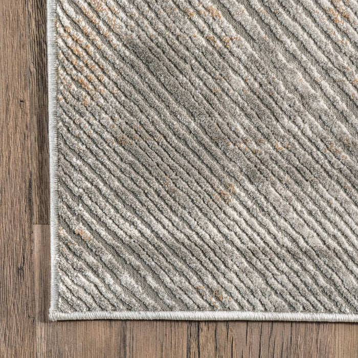 Beige Pinstriped Area Rug for Living Room 140x200 cm