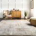 Beige Pinstriped Area Rug for Living Room 140x200 cm