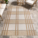 Beige Plaid Indoor Outdoor Area Rug 120x180 cm