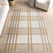 Beige Plaid Indoor Outdoor Area Rug 120x180 cm