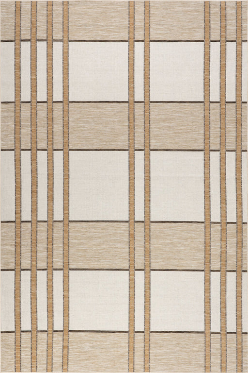 Beige Plaid Indoor Outdoor Area Rug 120x180 cm