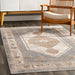 Beige Plated Medallion Area Rug 120cm x 180cm