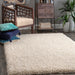 Beige Plush Shag Area Rug 120 cm Soft and Comfortable