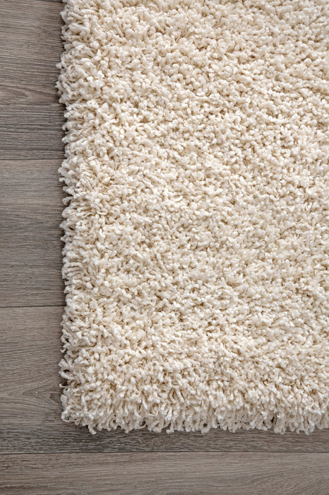 Beige Plush Shag Area Rug 120 cm Soft and Comfortable