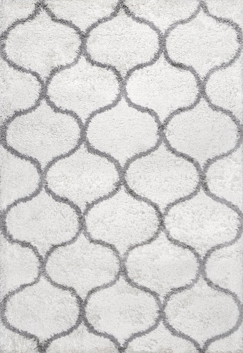 Beige Quatrefoil Trellis Area Rug 120x180 cm