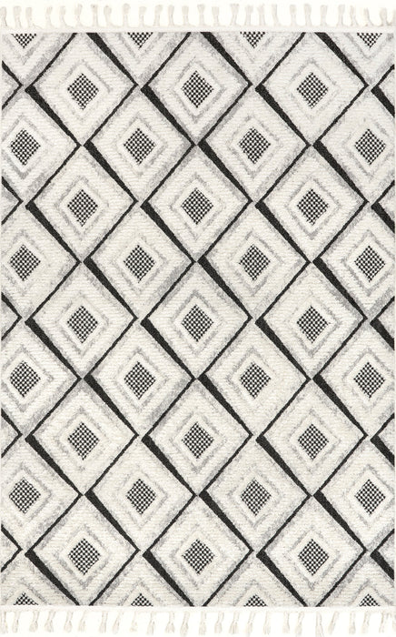 Beige Retro Tiled Area Rug 150x90 cm