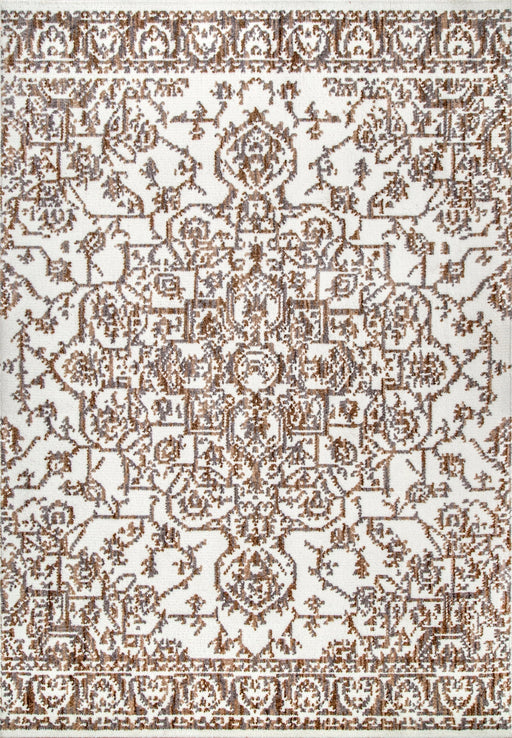 Beige Rosette Medallion Area Rug 150 x 240 Centimeters