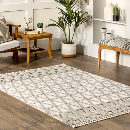 Beige Sapphire Tiled Pyramid Area Rug 150x240 cm