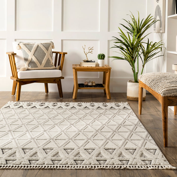 Beige Sapphire Tiled Pyramid Area Rug 150x240 cm