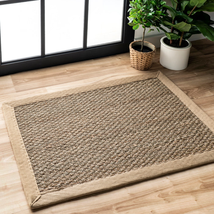 Beige Seagrass Area Rug for Living Room and Bedroom