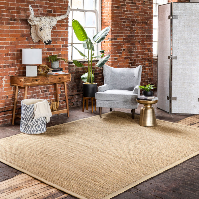 Beige Seagrass Border Area Rug 120x180 cm