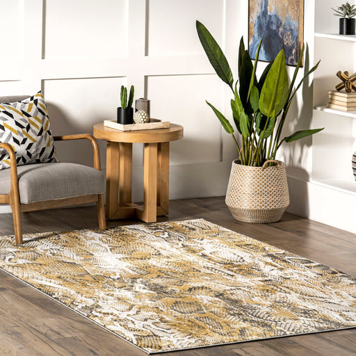 Beige Serpent Patterned Area Rug 120x180 cm