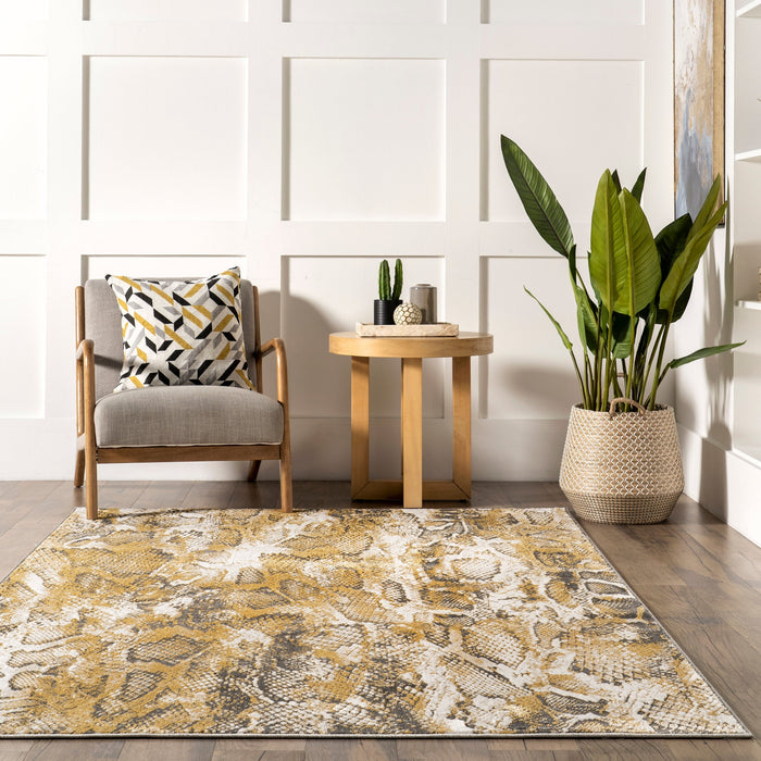 Beige Serpent Patterned Area Rug 120x180 cm