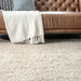 Beige Shag Area Rug 120cm x 180cm Durable Design