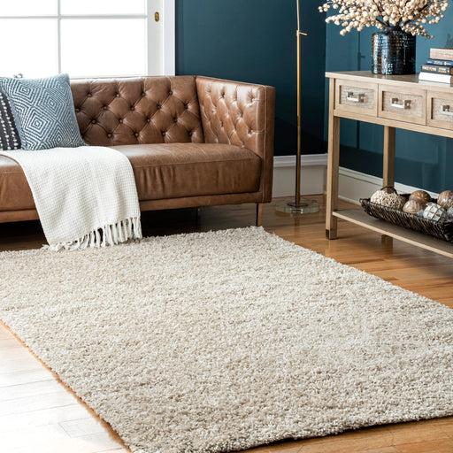 Beige Shag Area Rug 120cm x 180cm Durable Texture