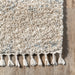 Beige Shag Rug With Tassels For Home Decor