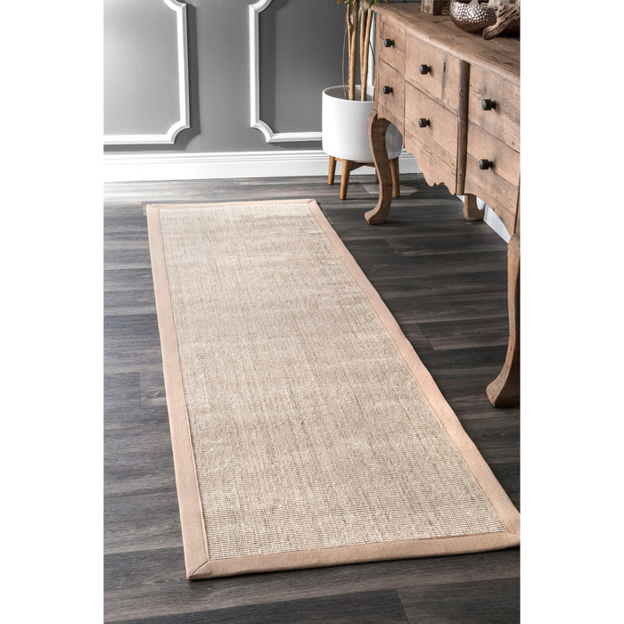 Beige Sisal Area Rug With Bordered Edges 160x230 cm