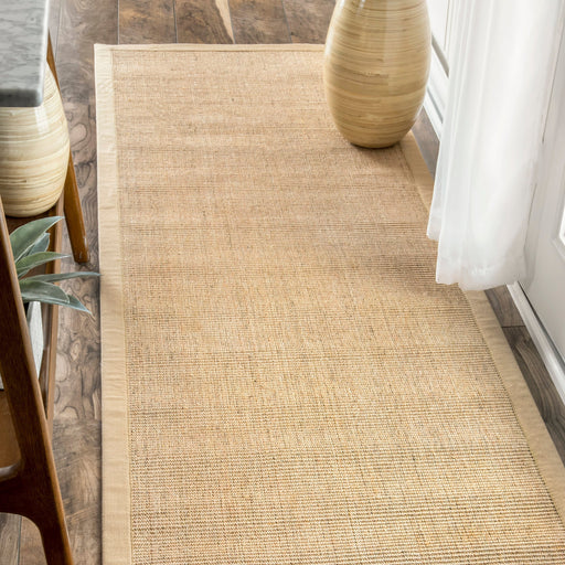 Beige Sisal Herringbone Area Rug 50x80 cm