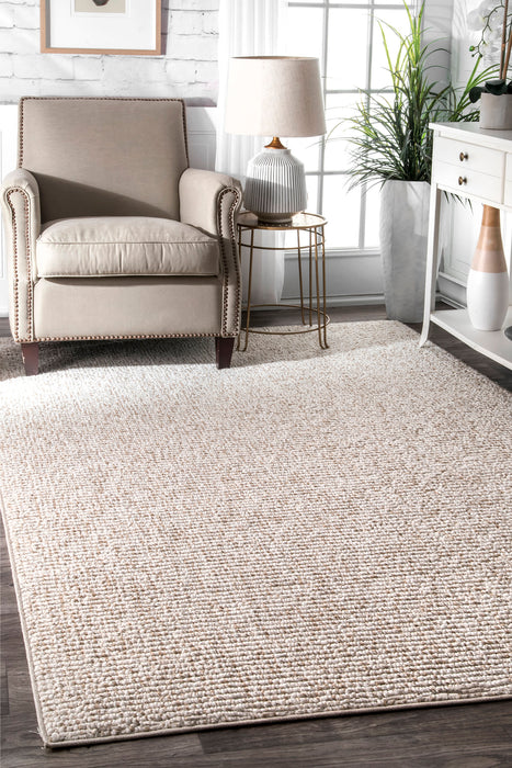 Beige Solid Texture Area Rug 120x180 cm