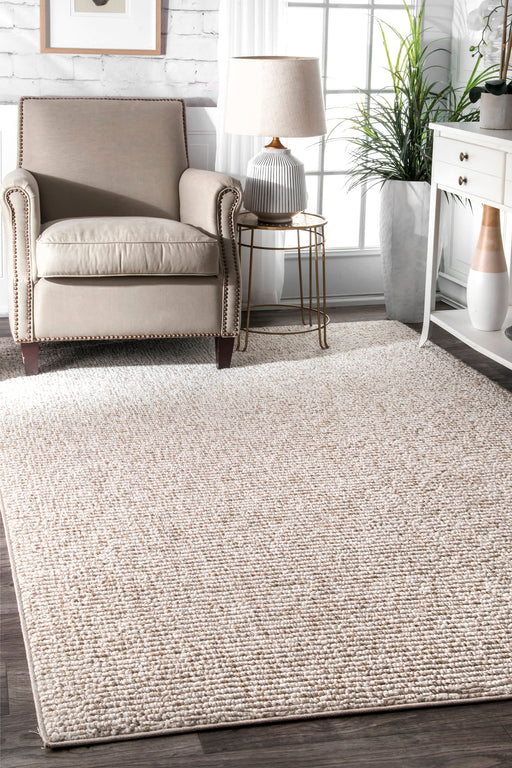 Beige Solid Texture Area Rug 120x180 cm