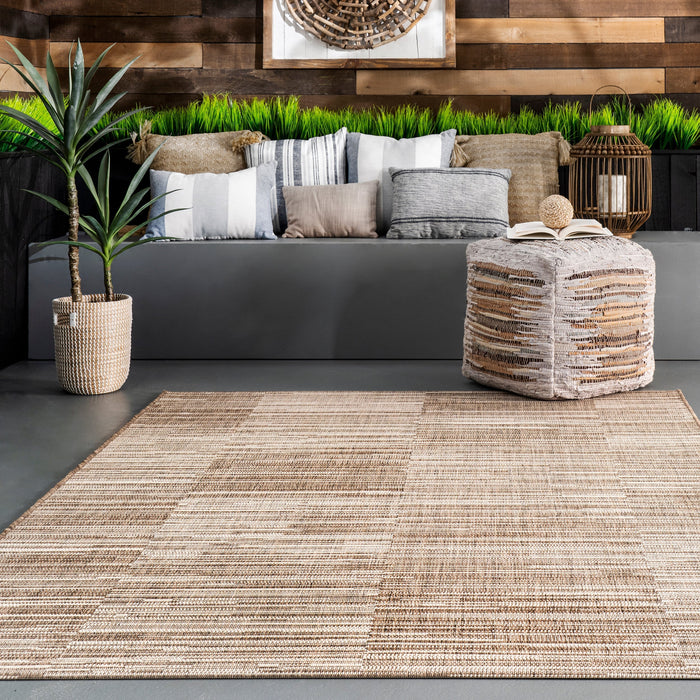 Beige Square Shingles Area Rug for Indoor and Outdoor Use