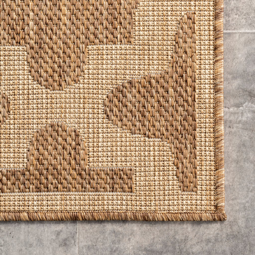 Beige Starry Trellis Area Rug for Indoor and Outdoor Use