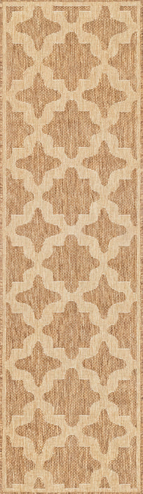 Beige Starry Trellis Area Rug for Indoor and Outdoor Use