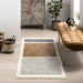 Beige Striped Area Rug 120 x 180 cm Soft Texture