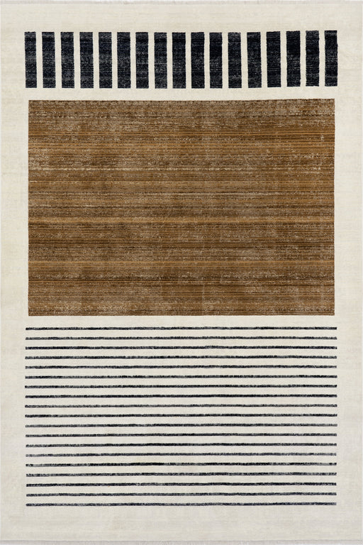 Beige Striped Area Rug 160x230 cm