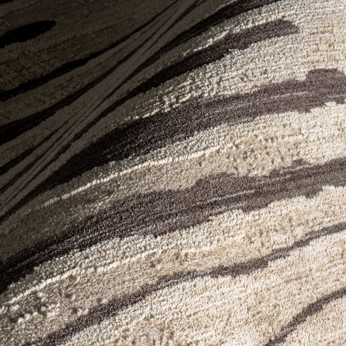 Beige Striped Area Rug by Prabal Gurung